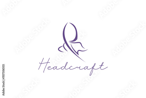 hijab logo template for headdress boutique or muslim store.