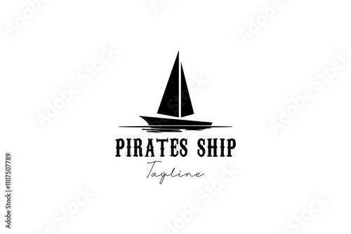 sailing ship logo icon illustration