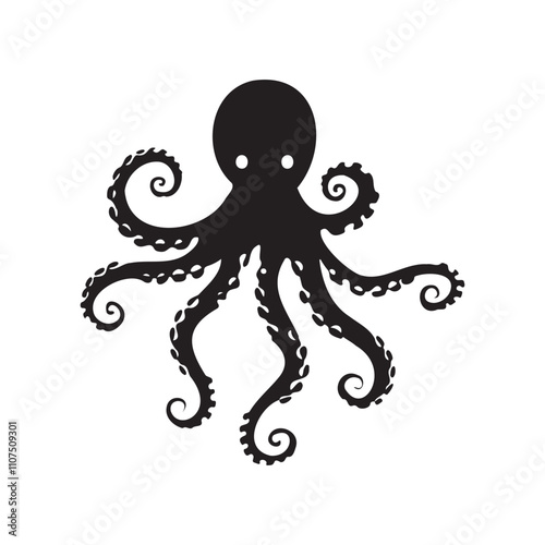 Octopus silhouette vector illustration