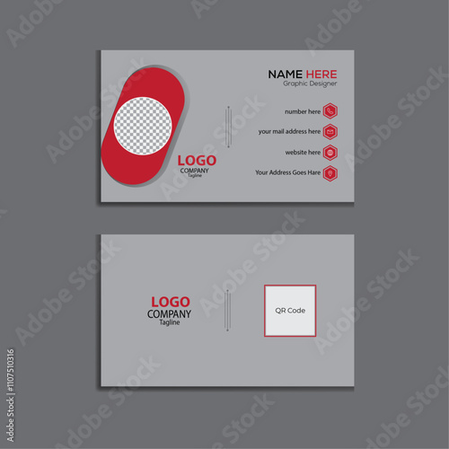 Modern business card design template. Creative and clean minimalist style. Double sided business card design. photo