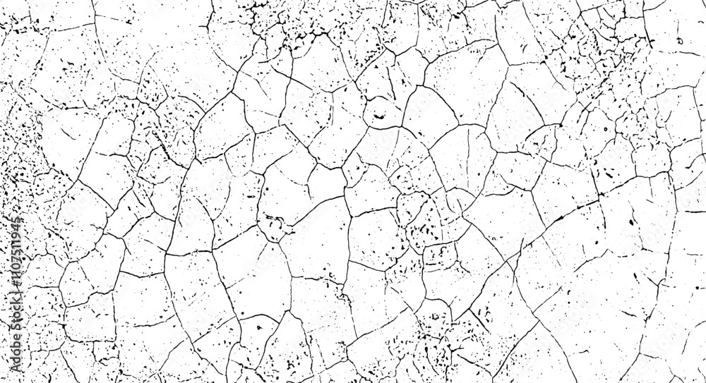 Fototapeta premium black vintage grunge texture, a black and white drawing of a cracked land, grunge texture of old paint wall, vintage cracked background, a cracked wall with a broken window and a broken glass, 