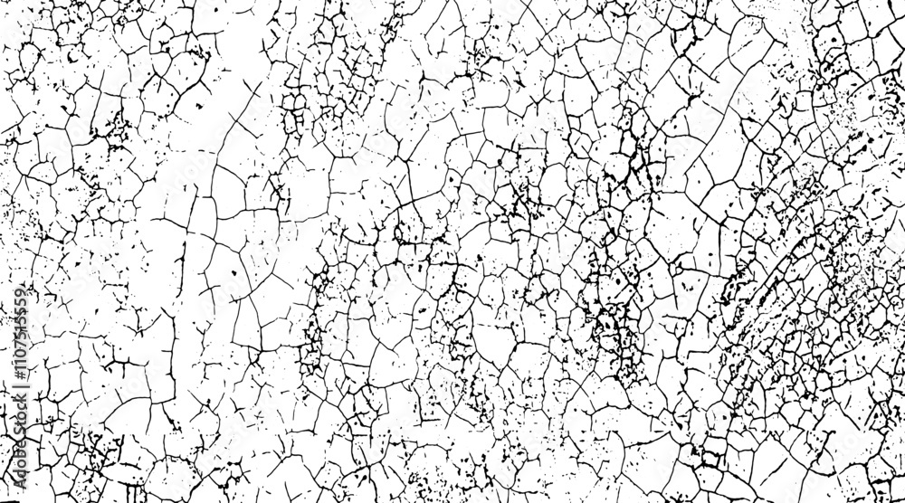 Fototapeta premium a black and white drawing of cracked walls, vintage grunge texture, a black and white drawing of a cracked land, grunge texture of old paint wall, vintage cracked background, 