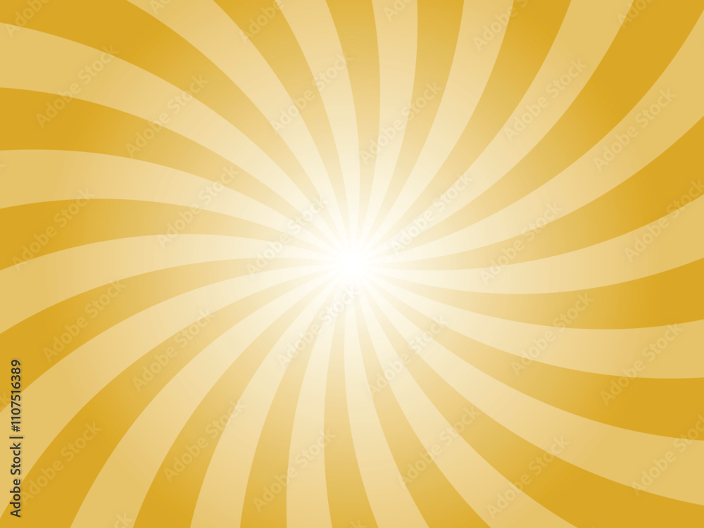 Obraz premium Abstract Orange Background with Rays Retro Starburst Rays. Goldenrod Yellow Sunburst Background Vector Illustration Pattern Beam Rays. Spiral Radial Striped Backdrop. Vector Illustration.