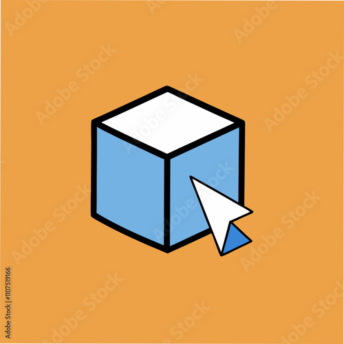 3D Cube Model Design, Clickable Interface, Digital Object