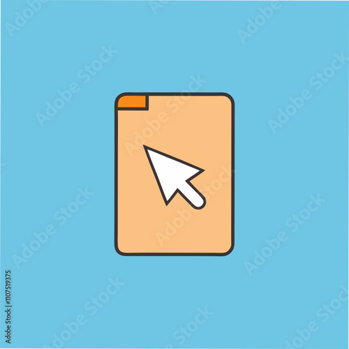 Clicking Website Interface Online Document Cursor Pointer Orange