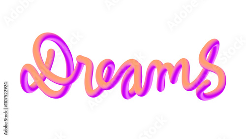 dreams word in 3d transparent png