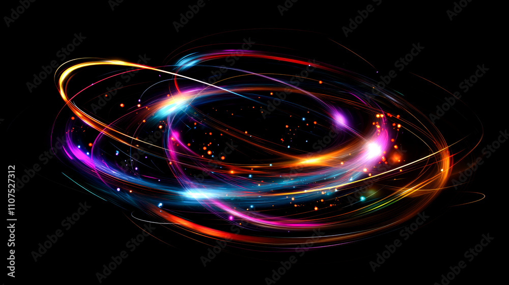 Obraz premium Abstract swirling light trails.