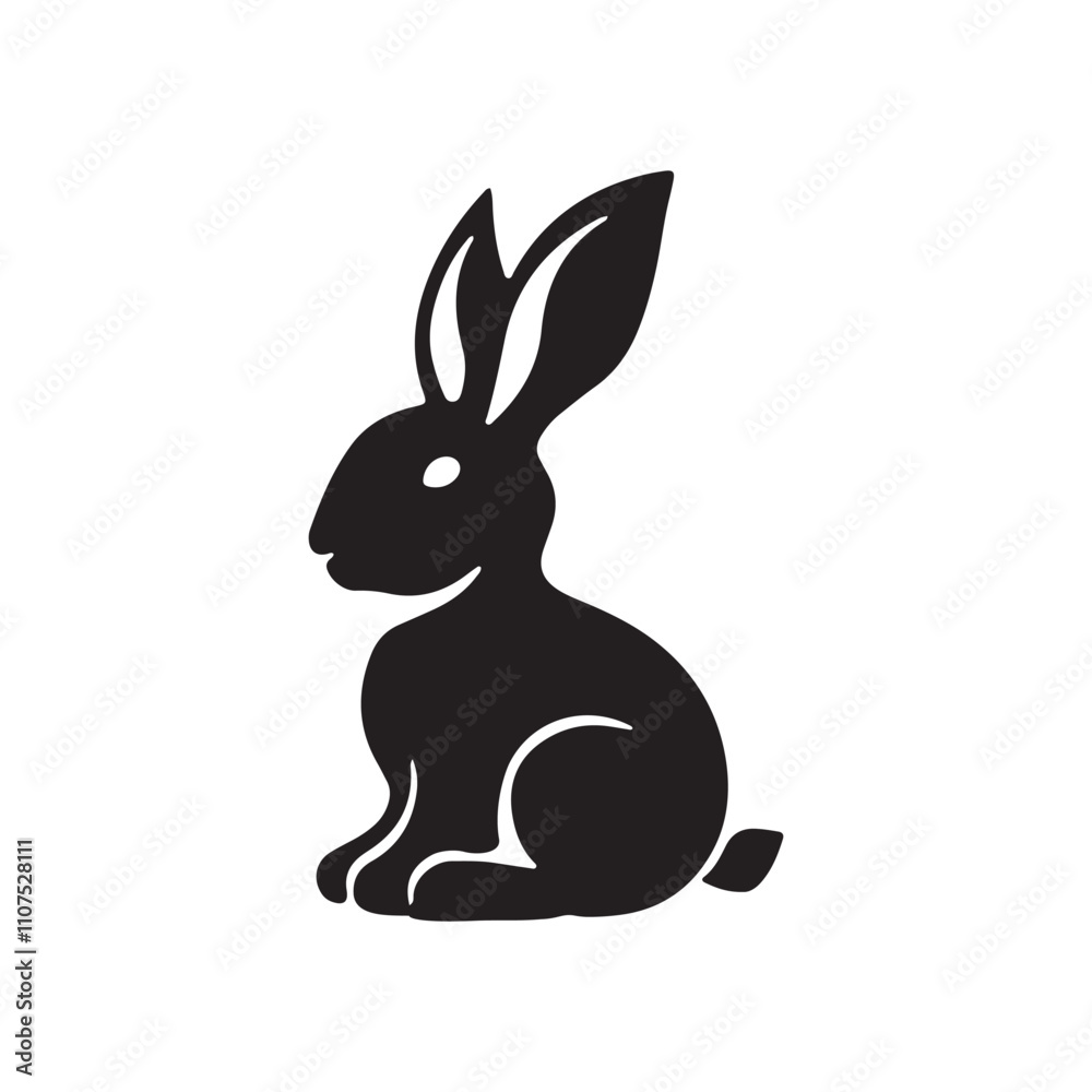 Obraz premium Easter bunny silhouette vector illustration