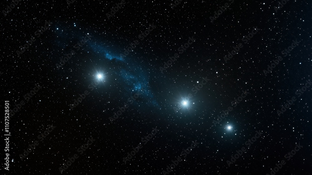 Fototapeta premium Stunning Celestial Scene Featuring Bright Stars in a Starry Sky