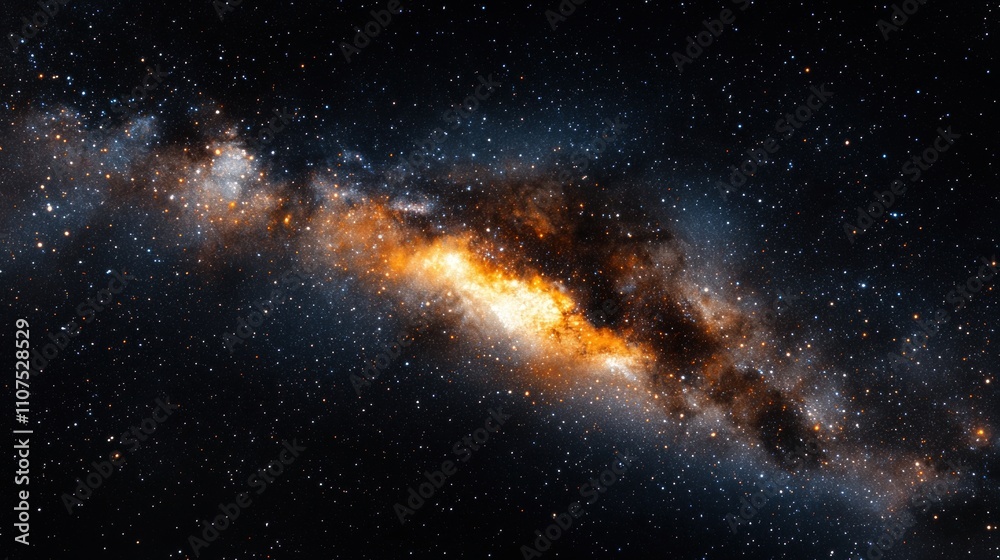 Fototapeta premium Stunning Cosmic View of a Distant Galaxy in Deep Space