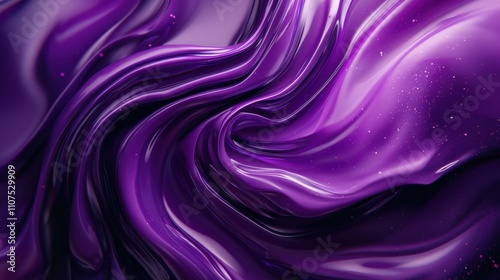 Vibrant Purple Swirls of Glossy Fluidity and Movement photo