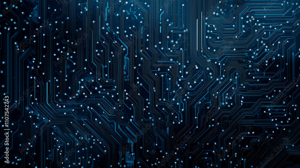 Obraz premium Abstract Futuristic Blue Circuit Board Background
