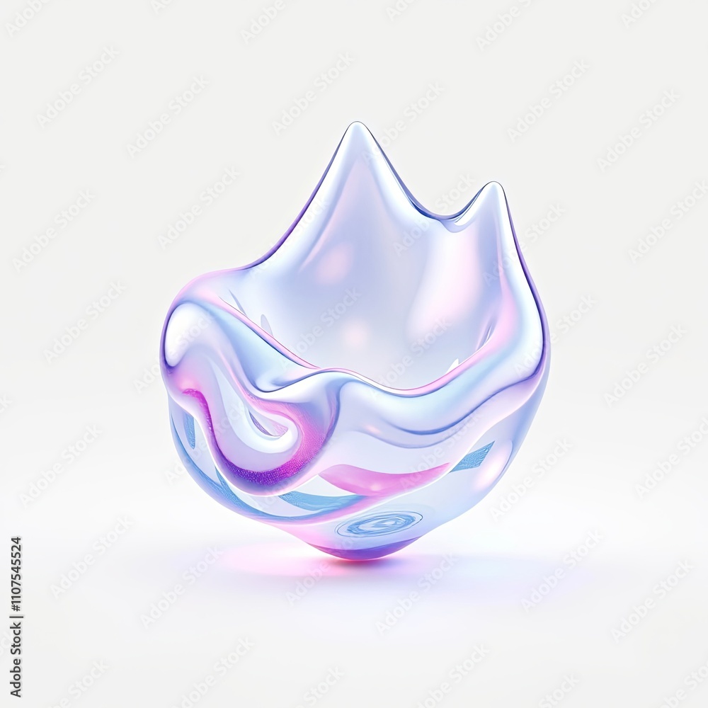 Obraz premium 3D Enchanted Highlighter Icon with Shimmering Shapes for Whimsical Transparent Overlay Design