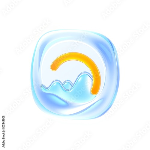 3D Enchanting Icon of Tracking Progress Transparent Overlay with Whimsical Shape-Shifting Design for Vivid Digital Backgrounds photo