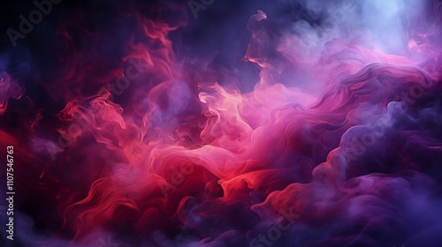 Swirling smoke in dark and light symphony Fluid fantasia. Abstract dance of fog and light on floor