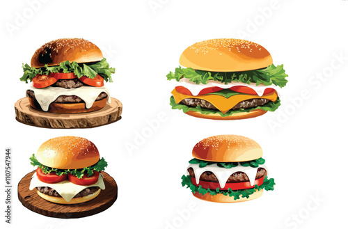 hamburger on a white background