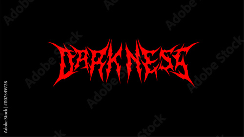 Darkness vector typography with intense red on black, exuding a horror and metal vibe for t-shirt print apparel