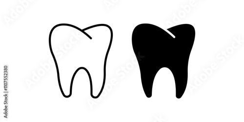 Tooth Icon set. Symbol isolated white background. vector illustration. color editable.