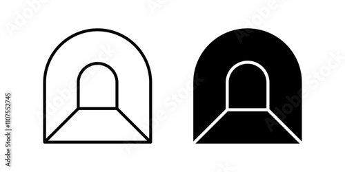 tunnel  Icon set. Symbol isolated white background. vector illustration. color editable.