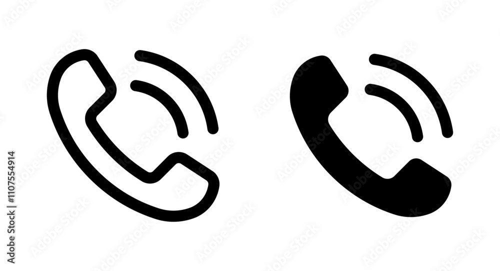 Fototapeta premium Ringing phone icon set