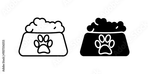 food bowl animal Icon set. Symbol isolated white background. vector illustration. color editable.