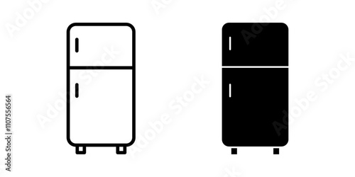 Fridge Icon set. Symbol isolated white background. vector illustration. color editable.