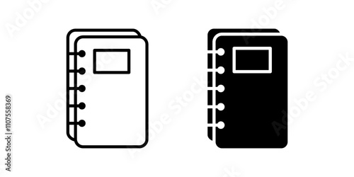 notebook Icon set. Symbol isolated white background. vector illustration. color editable.