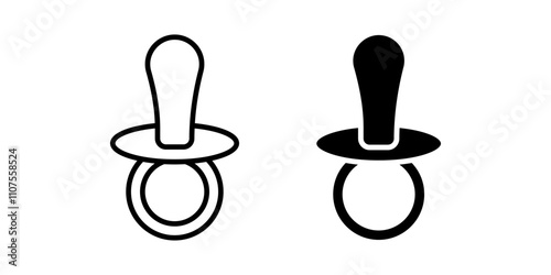Pacifier Icon set. Symbol isolated white background. vector illustration. color editable.