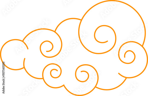 Chinese New Year Cloud Line Icon Decoration For Templet Design Elements