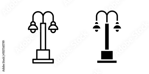 Street Light Icon set. Symbol isolated white background. vector illustration. color editable.