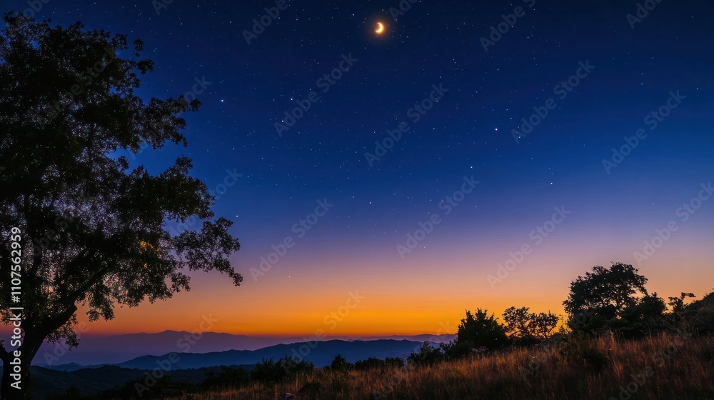 Fototapeta premium An astronomical phenomenon such as a solar eclipse or comet streaking across the night sky