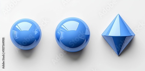 Free Download A group of 3D icons representing a glass sphere, cone, and cylinder, all with a holographic gradient texture, crystal iridescent look, and isolated graphic elements. - GFXLoad