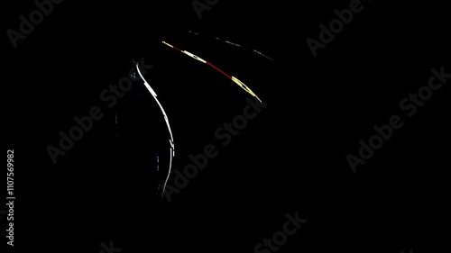 Logo light effects. A rotating ball on a black background. Video looped, loop.