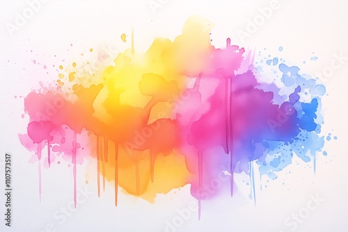 濡れた画用紙に溶ける水彩画のような絵具のグラフィック画像