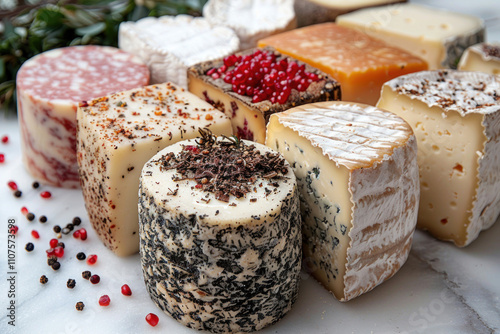 Different types of cheese,.   photo