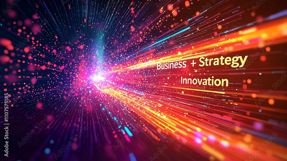 Fototapeta premium Vibrant 3D Data Graph Explosion with Business Strategy Innovation Concepts