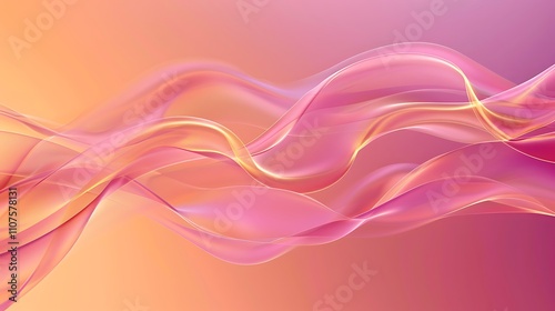 Abstract Pink and Yellow Waves Background