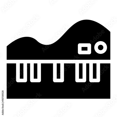 Music Piano Device Glyph icon