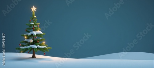 Obraz na płótnie Minimalist illustration Beautiful Christmas tree design with winter decorations w salonie
