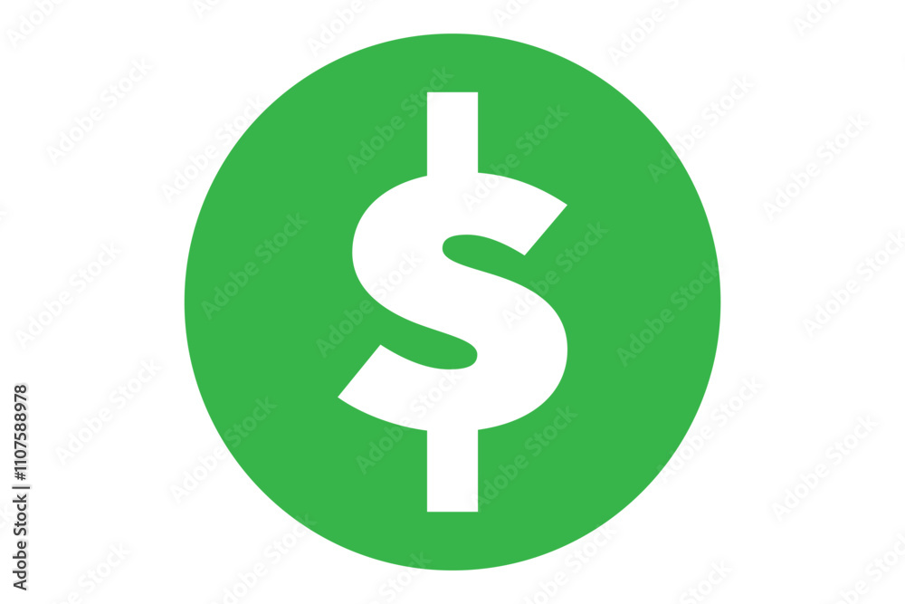 Obraz premium Dollar currency black sign icon vector Illustration 