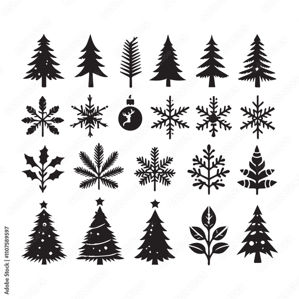 Obraz premium christmas tree silhouette