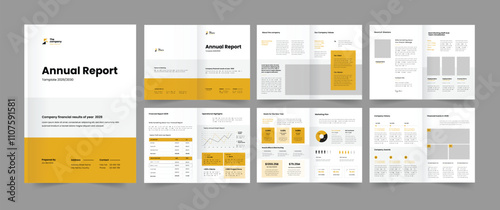 Annual Report Template With Yellow Color, Annual Report Design