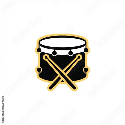 Drummer Harpist Singer Concert,  Man Drum Icon vector illustration logo design