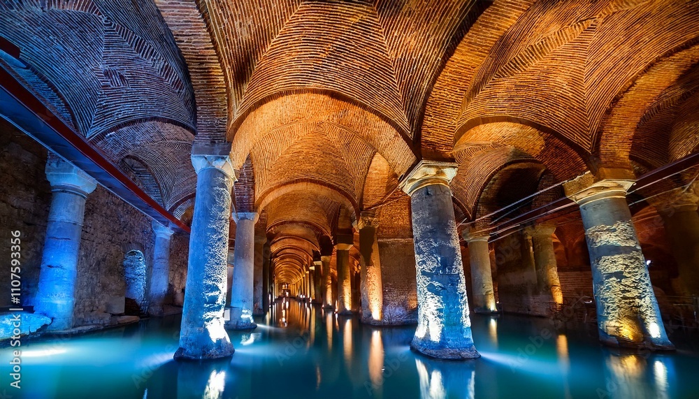 Fototapeta premium The Basilica Cisterns: Istanbul’s Underground Marvel and Its Secrets
