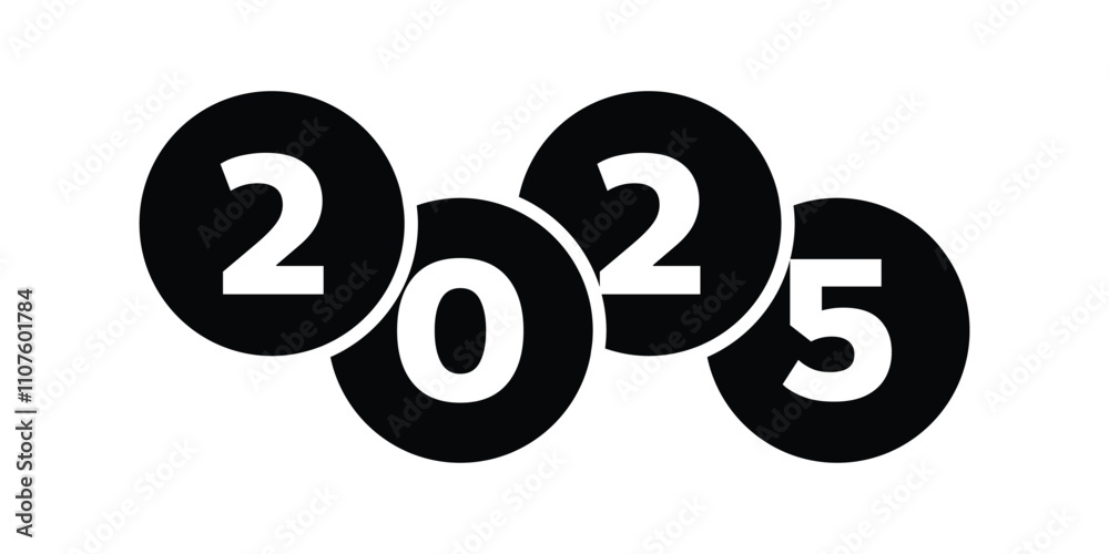 Fototapeta premium 2025 Happy New Year text design on white background