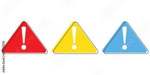 Warning triangle icon. Yellow caution warn in png. Warning sign with exclamation mark. Alert warn in triangle. Road sign alert.