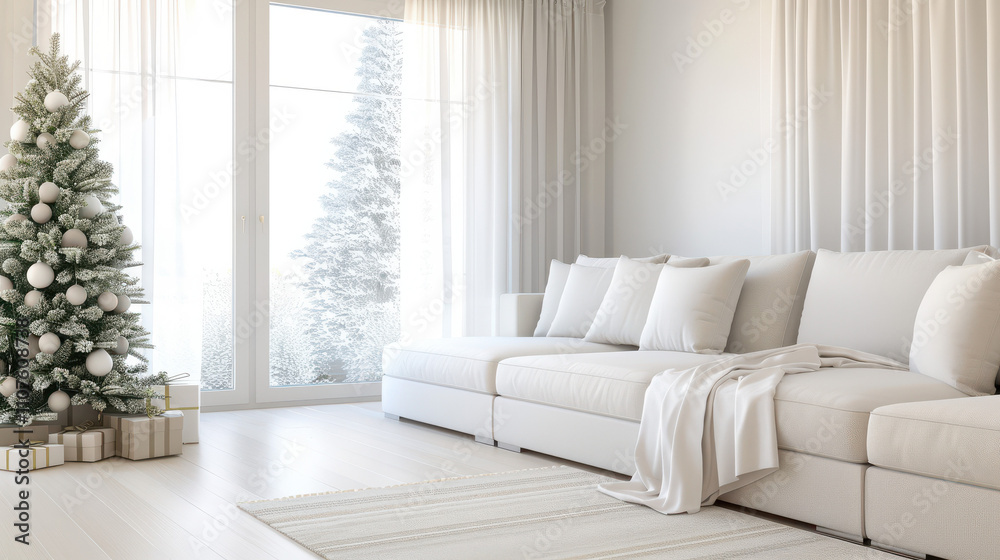 Fototapeta premium Christmas tree in the living room