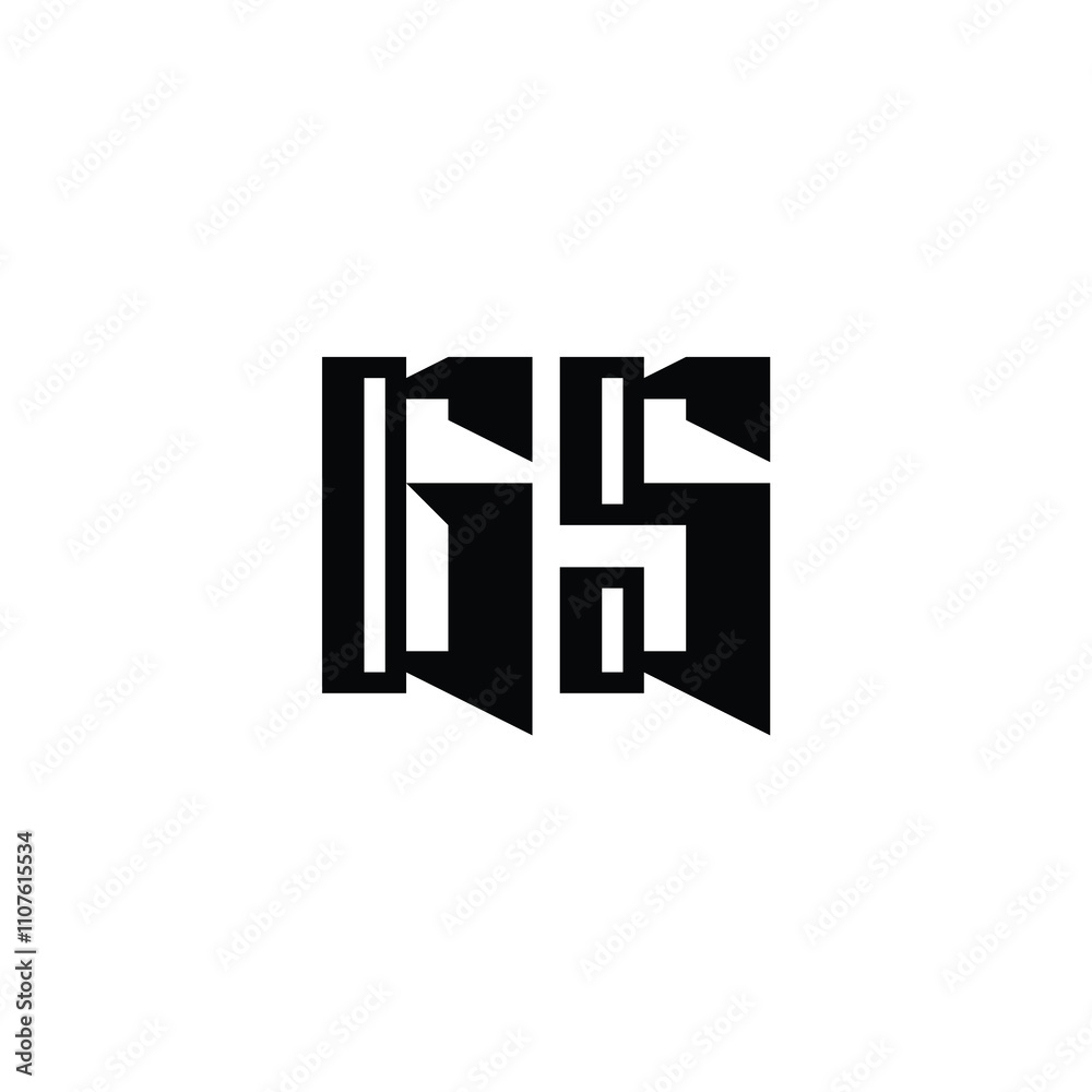 Obraz premium GS monogram logo design letter text name symbol monochrome logotype alphabet character simple logo
