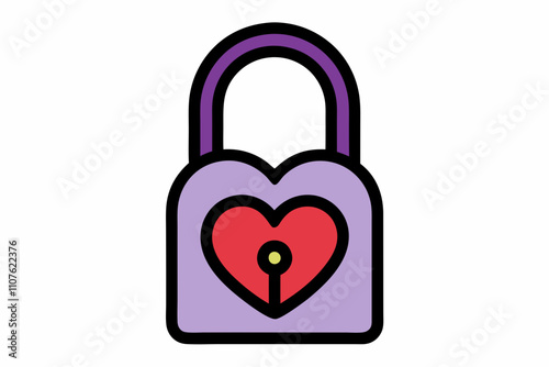 Love Lock – Padlock with Engraved Hearts for Romantic or Valentine’s Day Design