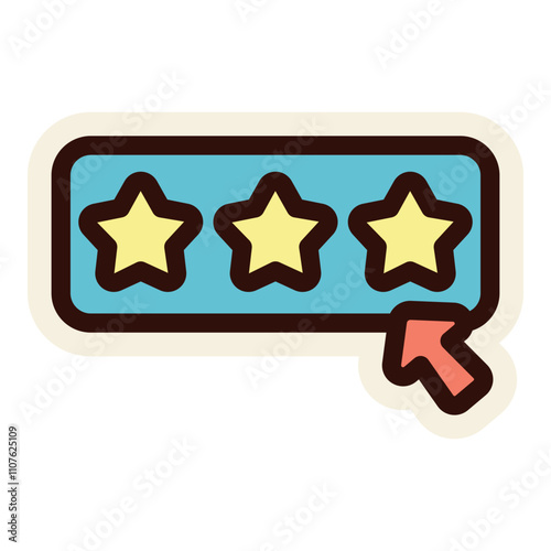 click rating stars icon illustration